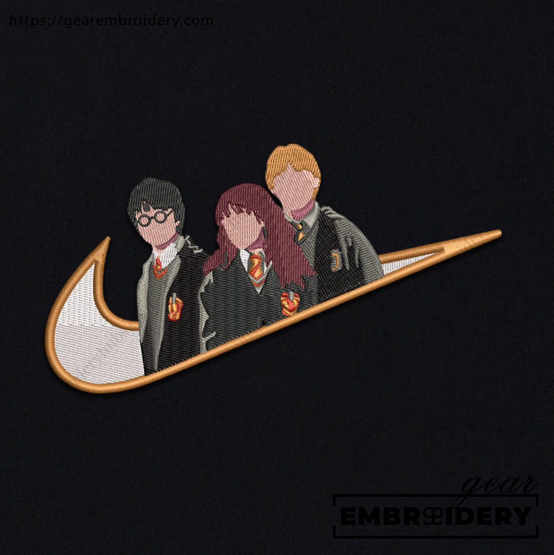 Harry potter trio swoosh harry potter Embroidered Personalized Embroidered T Shirt Sweatshirt Hoodie Clothing MS032