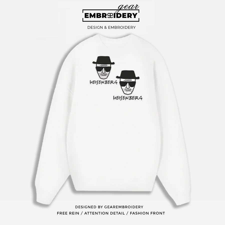 Heisenberg sketch breaking bad Embroidered Personalized Embroidered T Shirt Sweatshirt Hoodie Clothing MS035