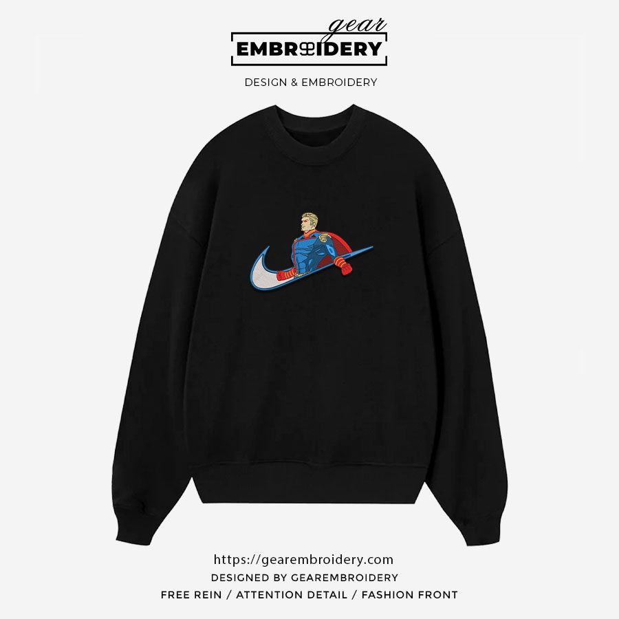 Homelander swoosh the boys Embroidered Personalized Embroidered T Shirt Sweatshirt Hoodie Clothing MS039