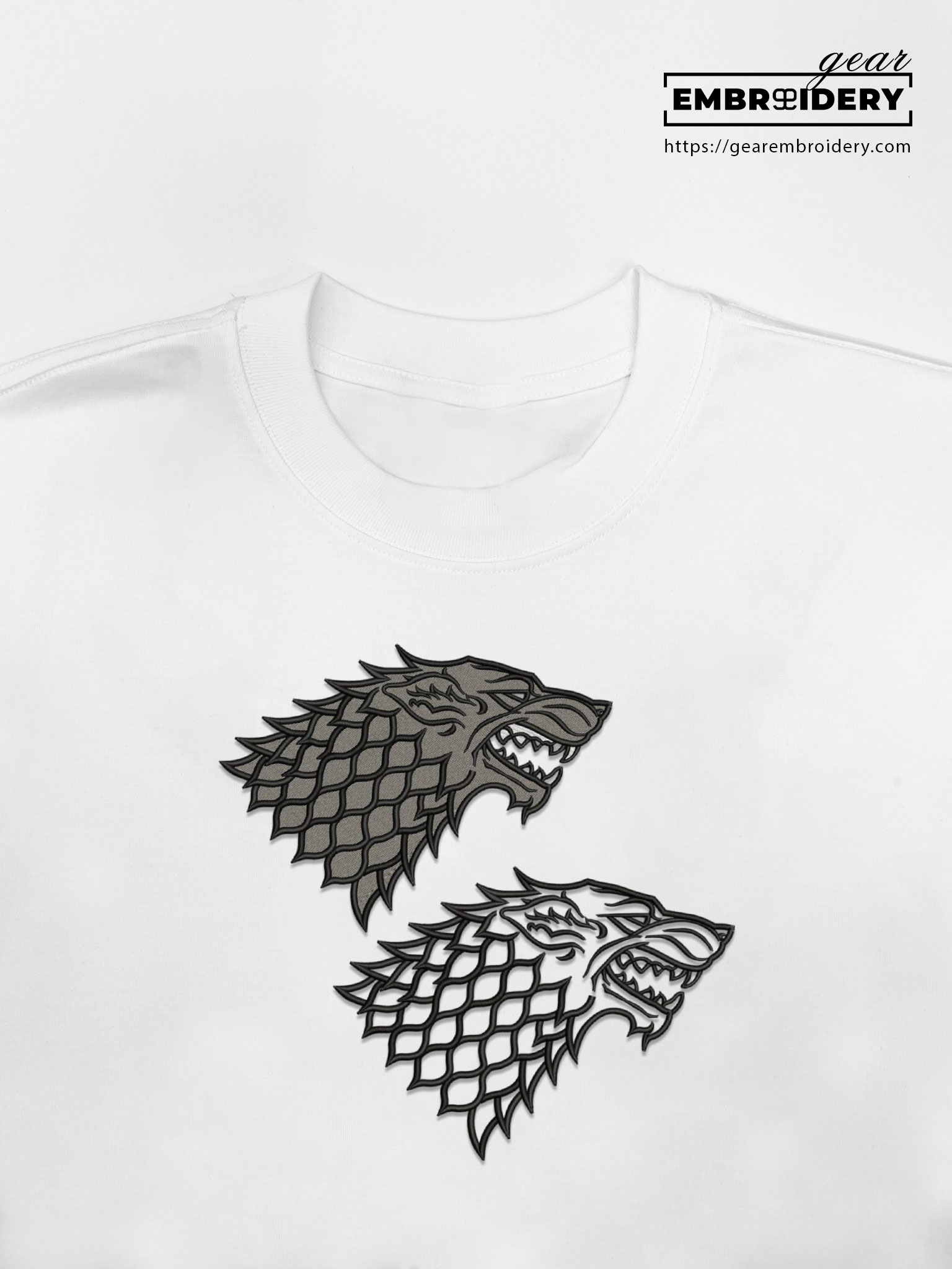 House starks logo game of thrones Embroidered Personalized Embroidered T Shirt Sweatshirt Hoodie Clothing MS040