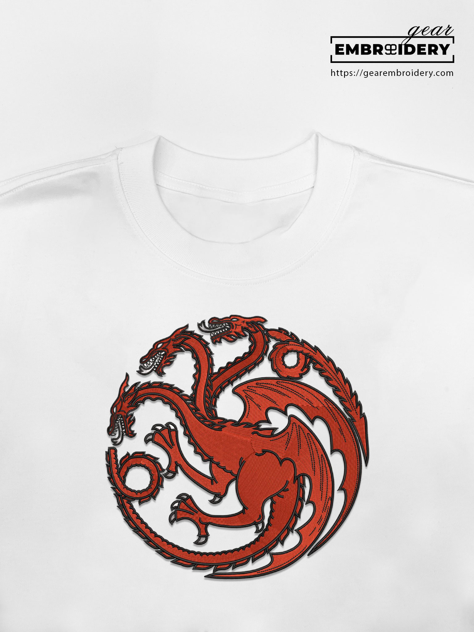 House targaryen logo game of thrones Embroidered Personalized Embroidered T Shirt Sweatshirt Hoodie Clothing MS041