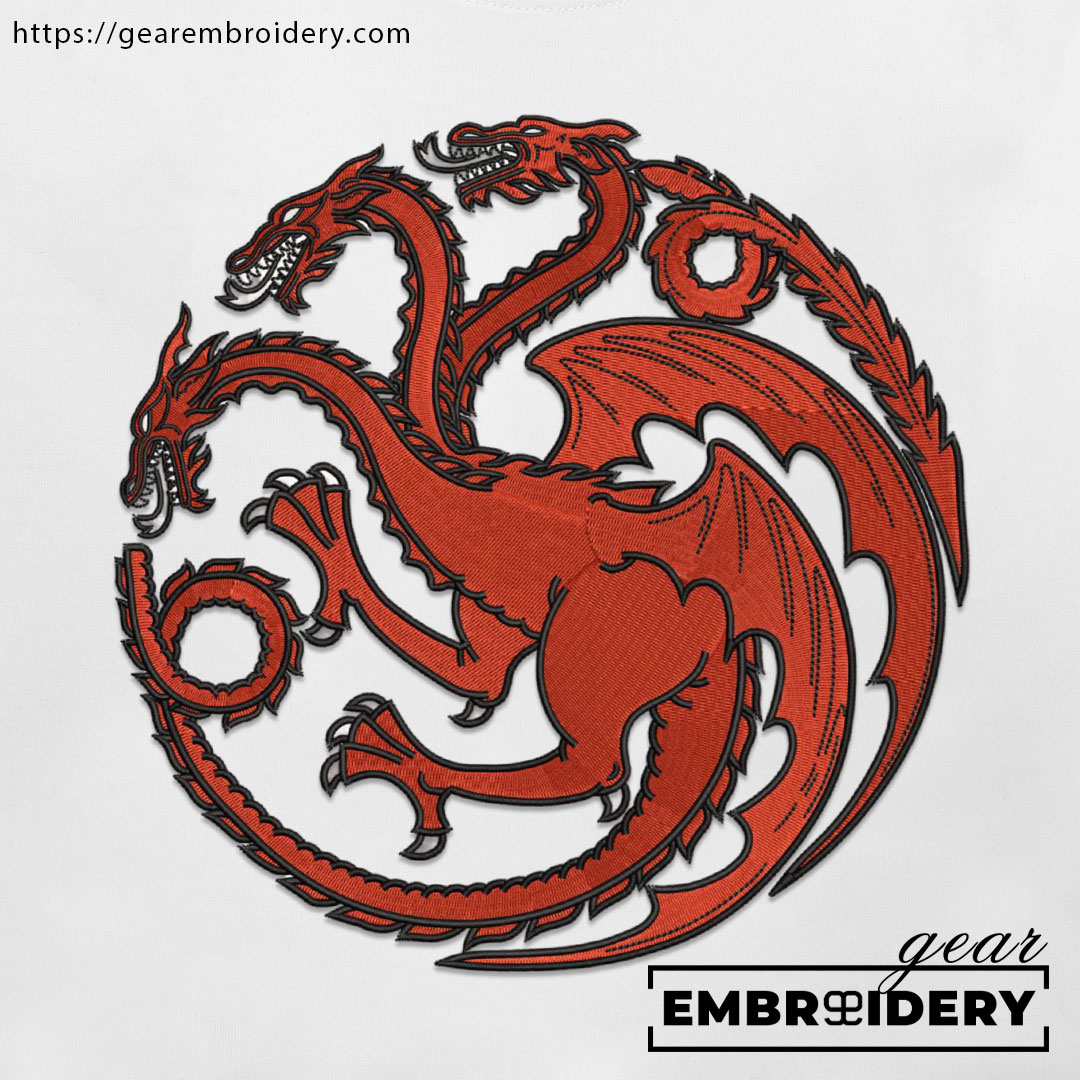 House targaryen logo game of thrones Embroidered Personalized Embroidered T Shirt Sweatshirt Hoodie Clothing MS041