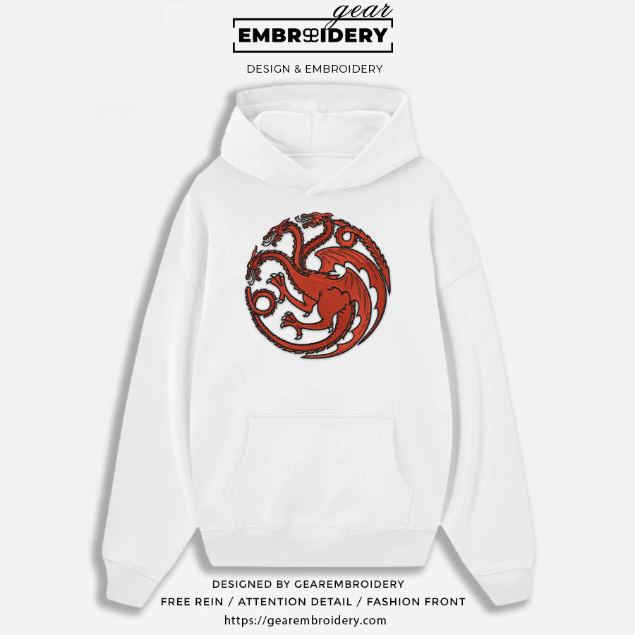 House targaryen logo game of thrones Embroidered Personalized Embroidered T Shirt Sweatshirt Hoodie Clothing MS041