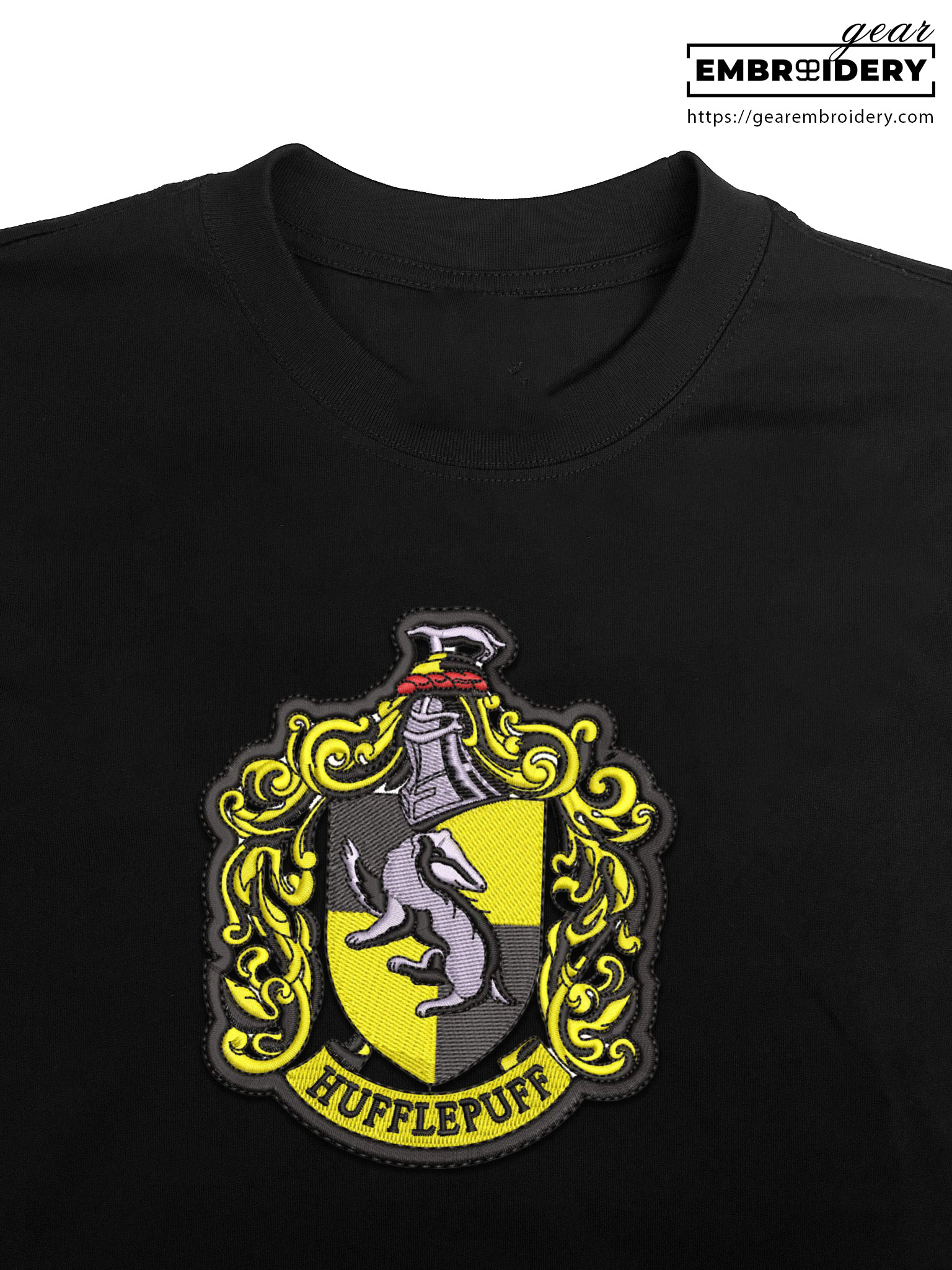 Hufflepuff logo harry potter Embroidered Personalized Embroidered T Shirt Sweatshirt Hoodie Clothing MS042