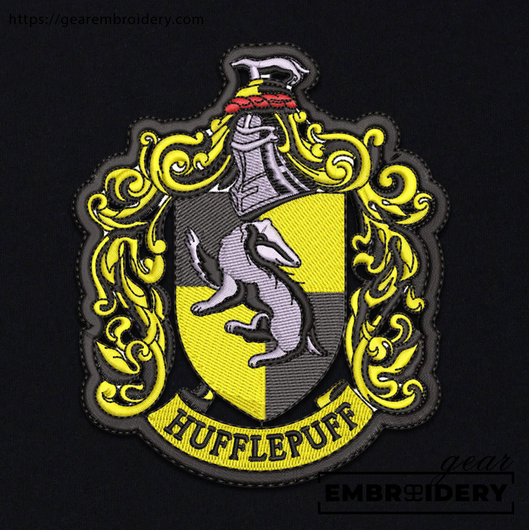 Hufflepuff logo harry potter Embroidered Personalized Embroidered T Shirt Sweatshirt Hoodie Clothing MS042