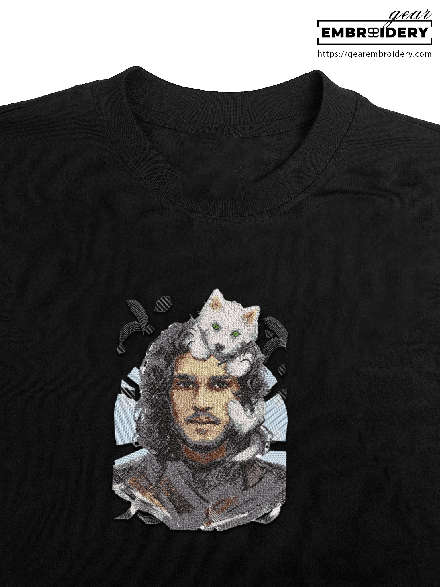 Jon snow game of thrones Embroidered Personalized Embroidered T Shirt Sweatshirt Hoodie Clothing MS044