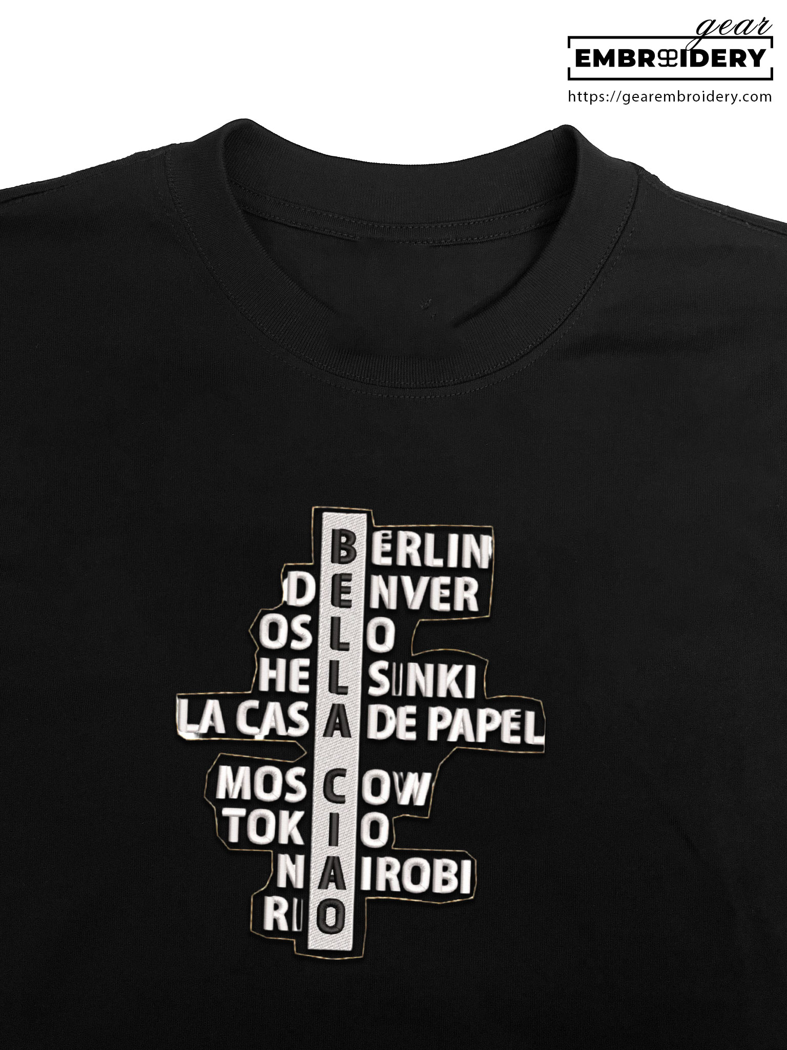 Money hiest names money heist Embroidered Personalized Embroidered T Shirt Sweatshirt Hoodie Clothing MS047