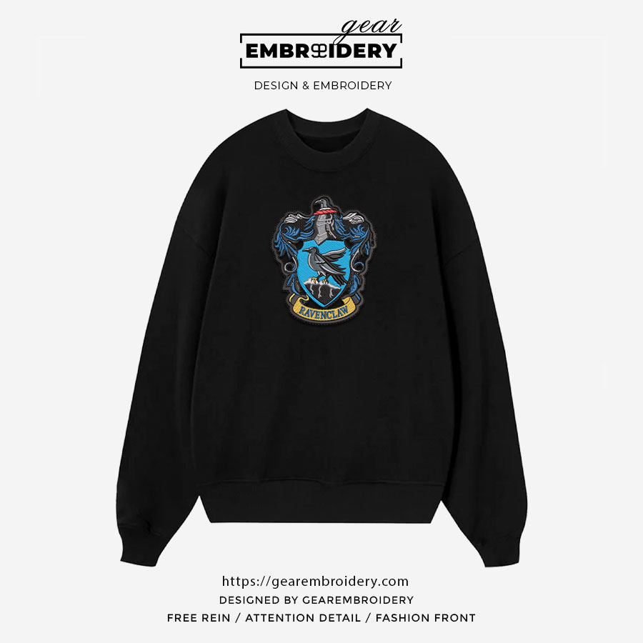 Ravenclaw logo harry potter Embroidered Personalized Embroidered T Shirt Sweatshirt Hoodie Clothing MS051