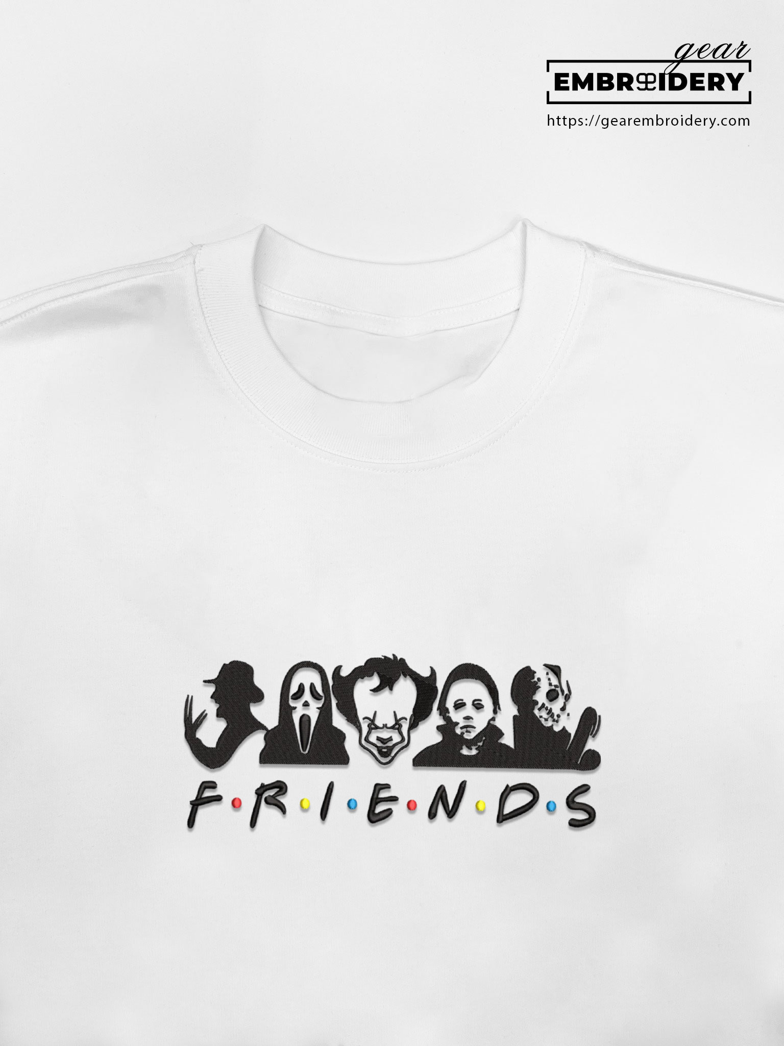 Scary friends friends Embroidered Personalized Embroidered T Shirt Sweatshirt Hoodie Clothing MS052