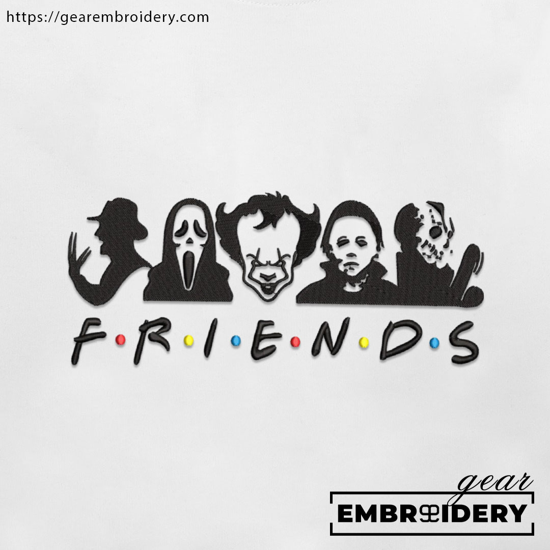 Scary friends friends Embroidered Personalized Embroidered T Shirt Sweatshirt Hoodie Clothing MS052