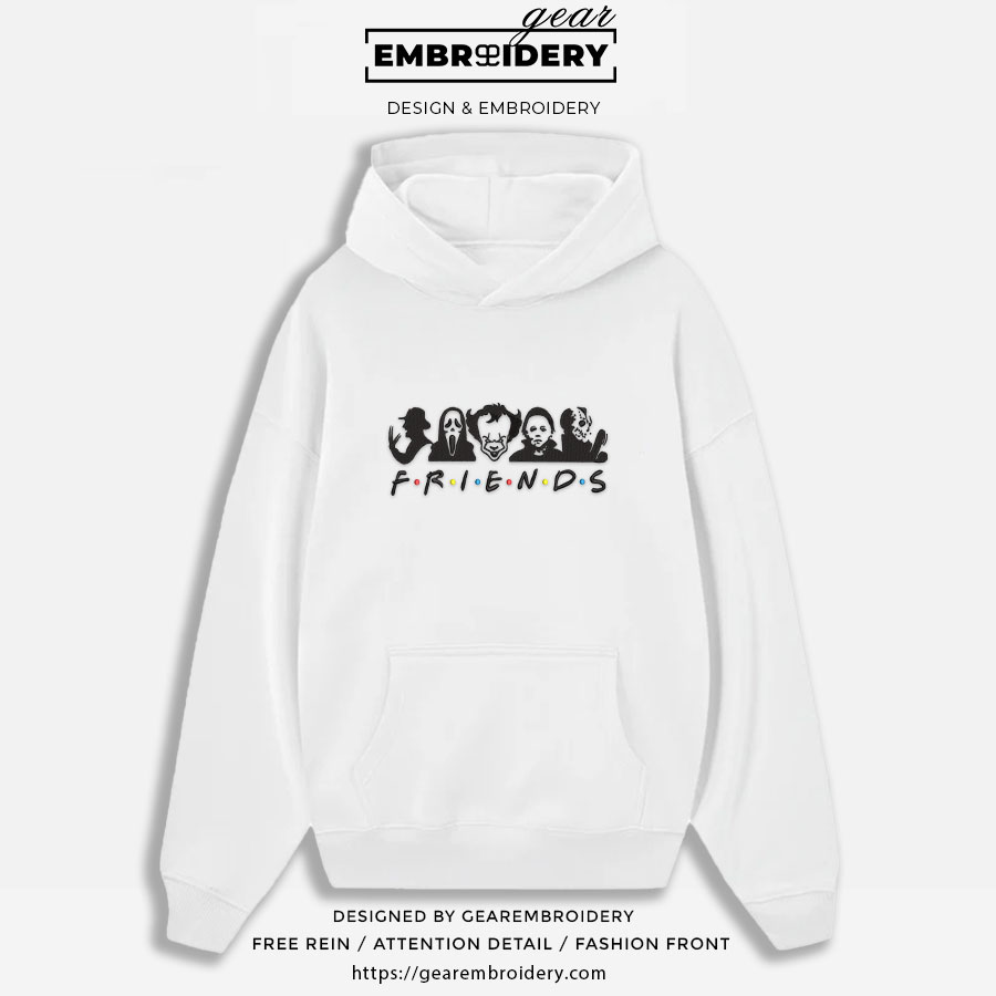 Scary friends friends Embroidered Personalized Embroidered T Shirt Sweatshirt Hoodie Clothing MS052