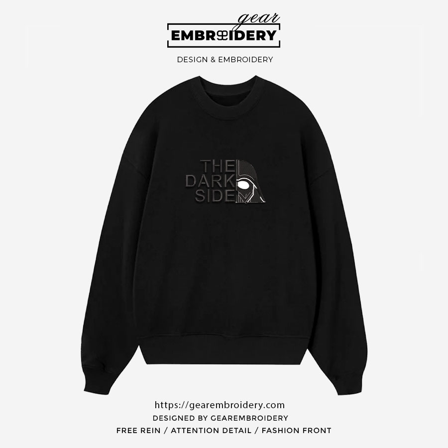 The dark side star wars Embroidered Personalized Embroidered T Shirt Sweatshirt Hoodie Clothing MS059