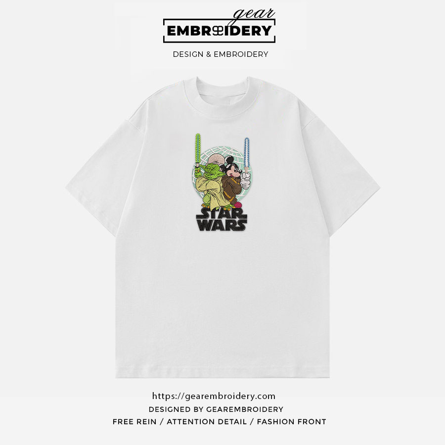 Yoda mickey star wars star wars Embroidered Personalized Embroidered T Shirt Sweatshirt Hoodie Clothing MS068