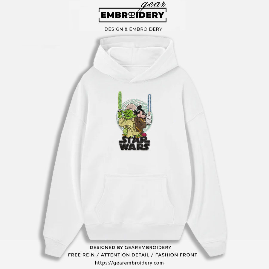 Yoda mickey star wars star wars Embroidered Personalized Embroidered T Shirt Sweatshirt Hoodie Clothing MS068
