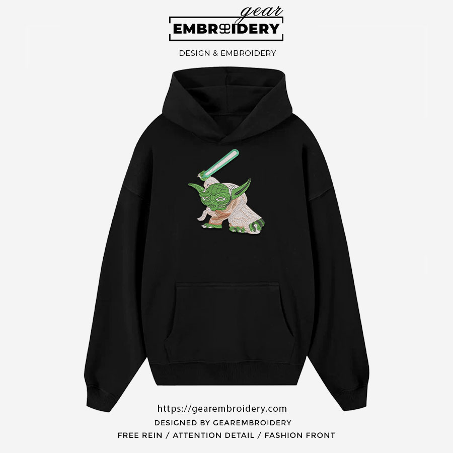 Yoda star wars Embroidered Personalized Embroidered T Shirt Sweatshirt Hoodie Clothing MS065