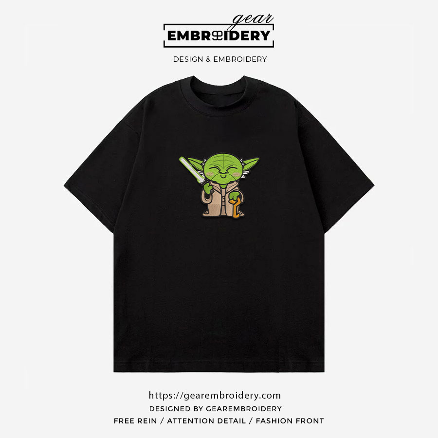 Yoda star wars Embroidered Personalized Embroidered T Shirt Sweatshirt Hoodie Clothing MS066