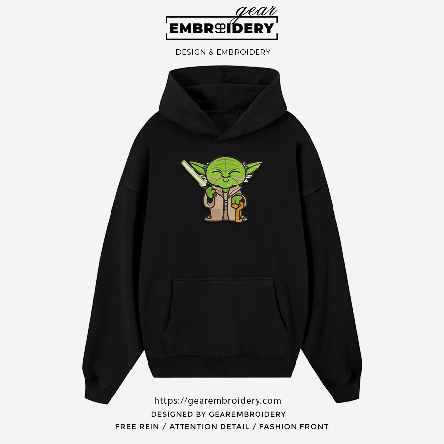 Yoda star wars Embroidered Personalized Embroidered T Shirt Sweatshirt Hoodie Clothing MS066