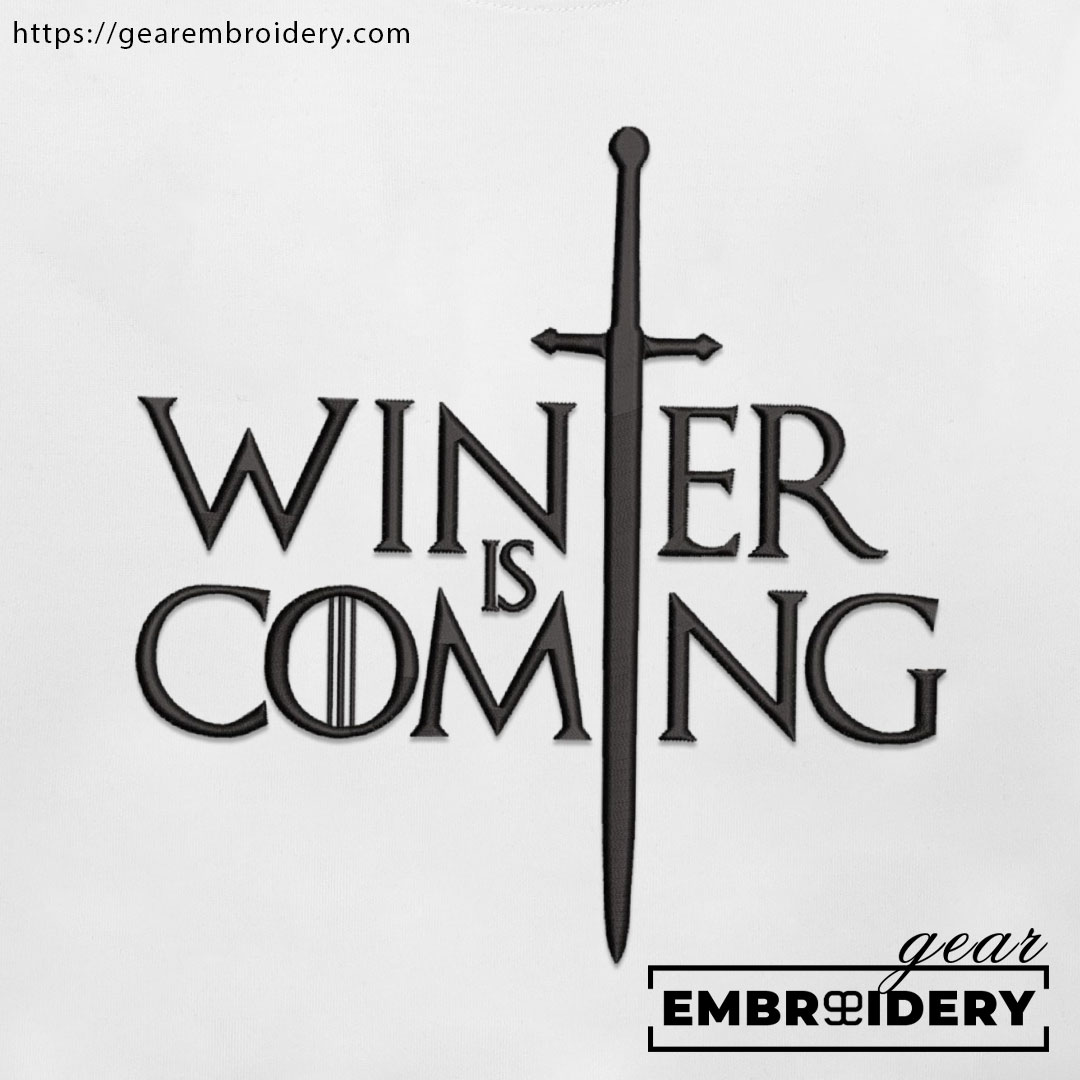 Winter is coming game of thrones Embroidered Personalized Embroidered T Shirt Sweatshirt Hoodie Clothing MS064