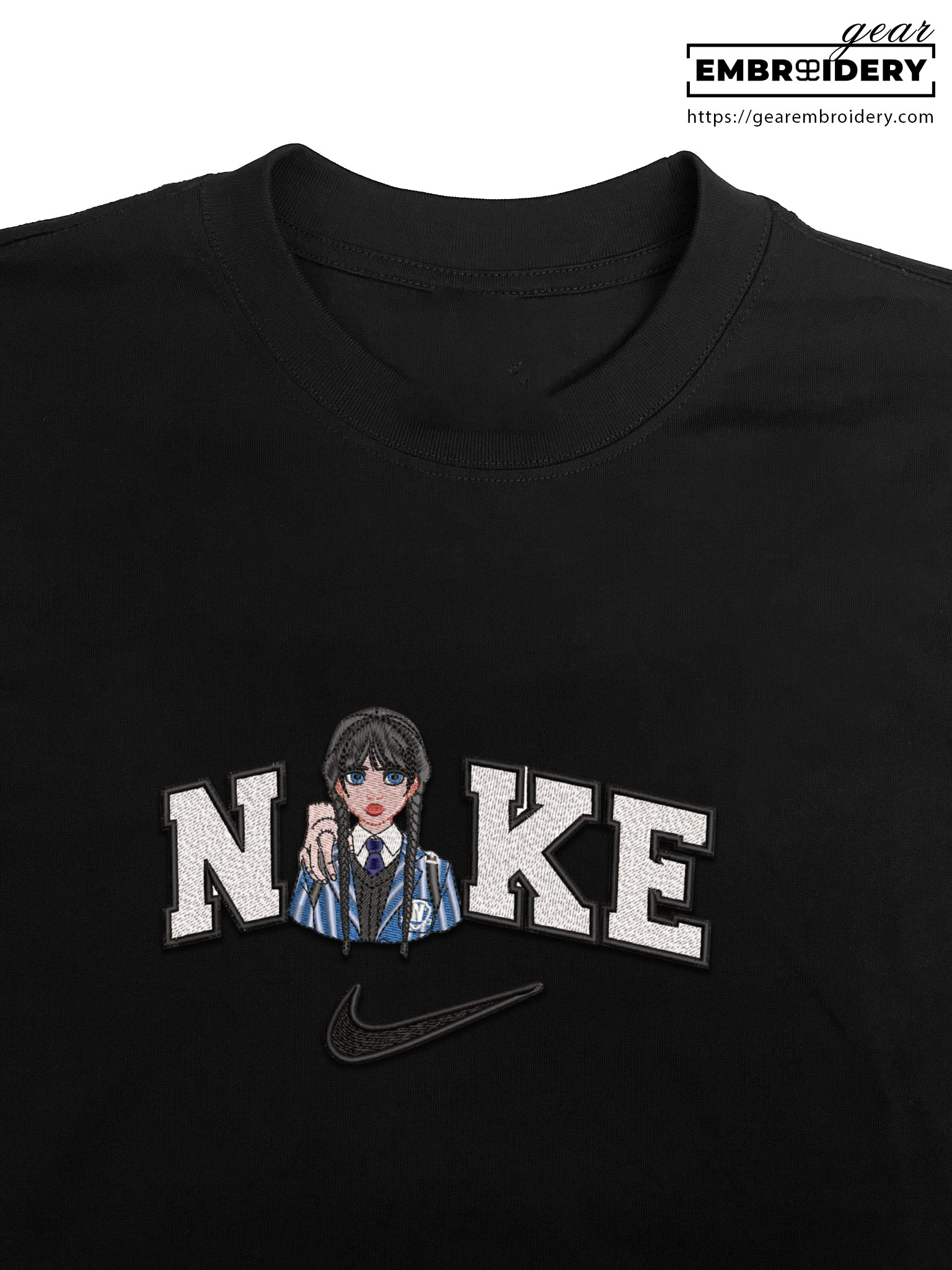 Wednesday nike wednesday Embroidered Personalized Embroidered T Shirt Sweatshirt Hoodie Clothing MS063