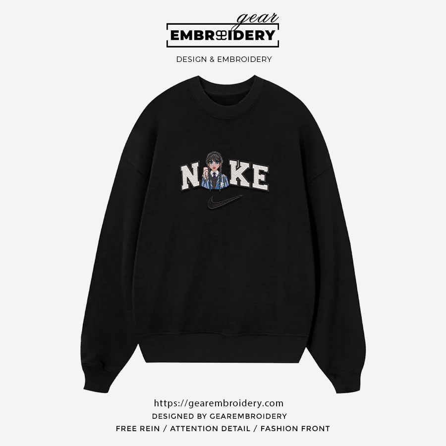 Wednesday nike wednesday Embroidered Personalized Embroidered T Shirt Sweatshirt Hoodie Clothing MS063