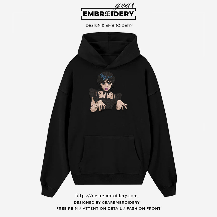 Wednesday wednesday Embroidered Personalized Embroidered T Shirt Sweatshirt Hoodie Clothing MS062