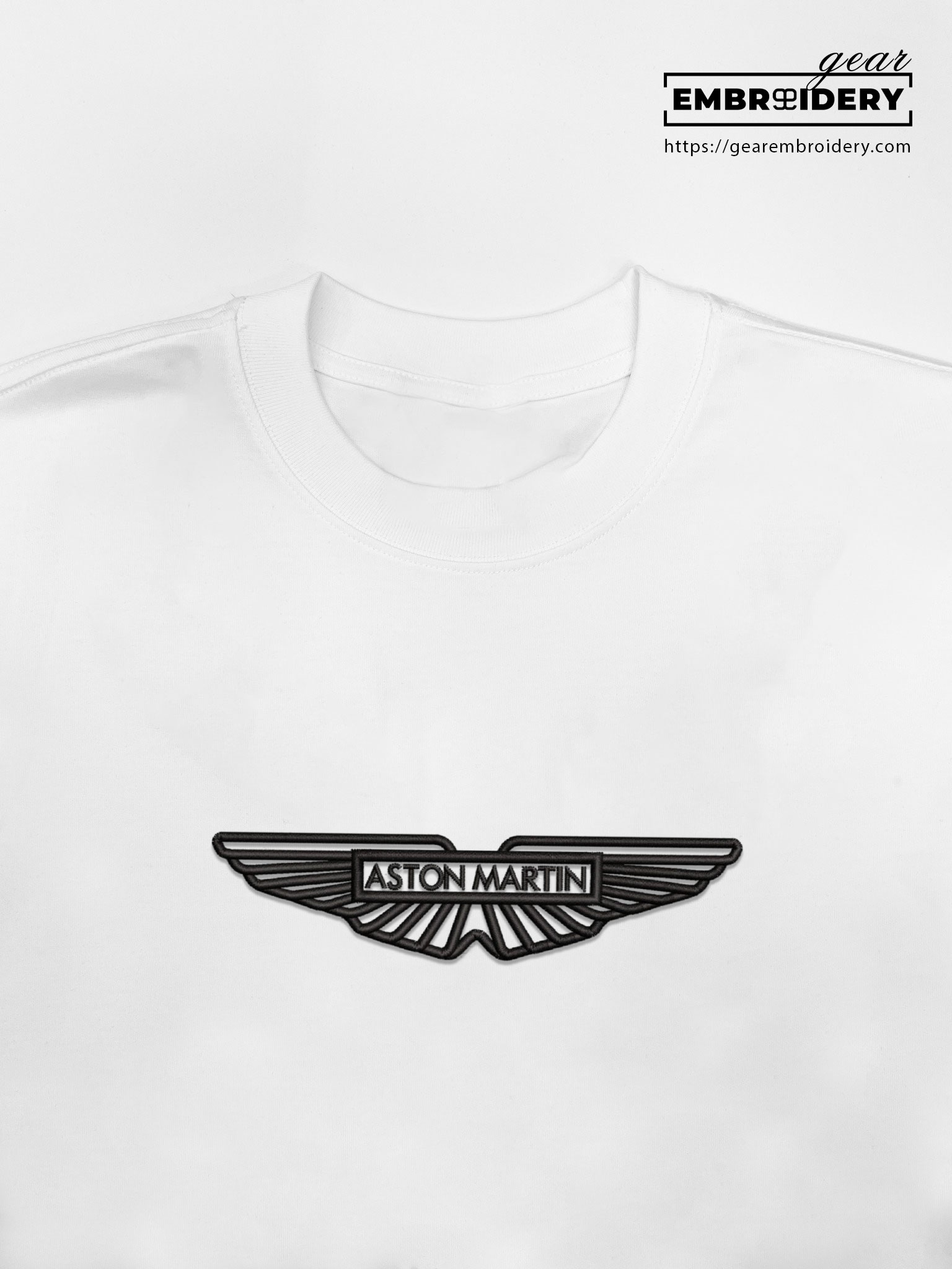 Aston martin logo Embroidered Personalized Embroidered T Shirt Sweatshirt Hoodie Clothing C002