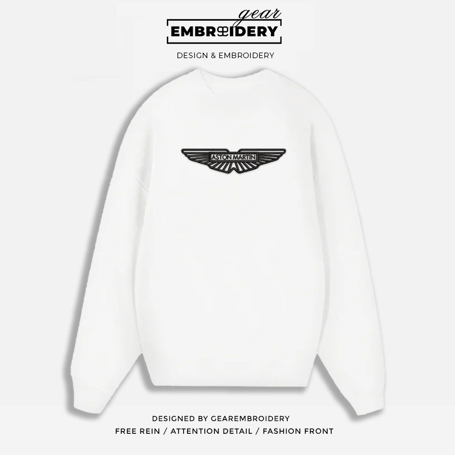 Aston martin logo Embroidered Personalized Embroidered T Shirt Sweatshirt Hoodie Clothing C002