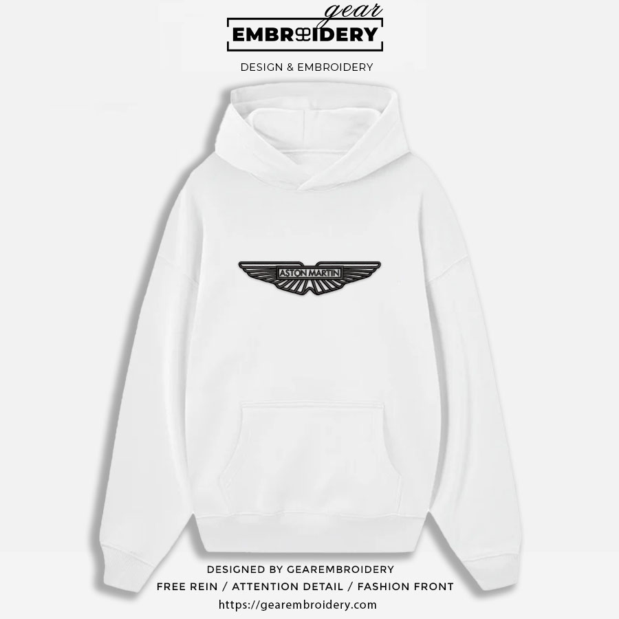 Aston martin logo Embroidered Personalized Embroidered T Shirt Sweatshirt Hoodie Clothing C002