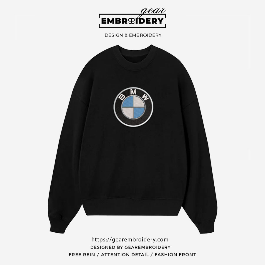 Bmw logo Embroidered Personalized Embroidered T Shirt Sweatshirt Hoodie Clothing C007