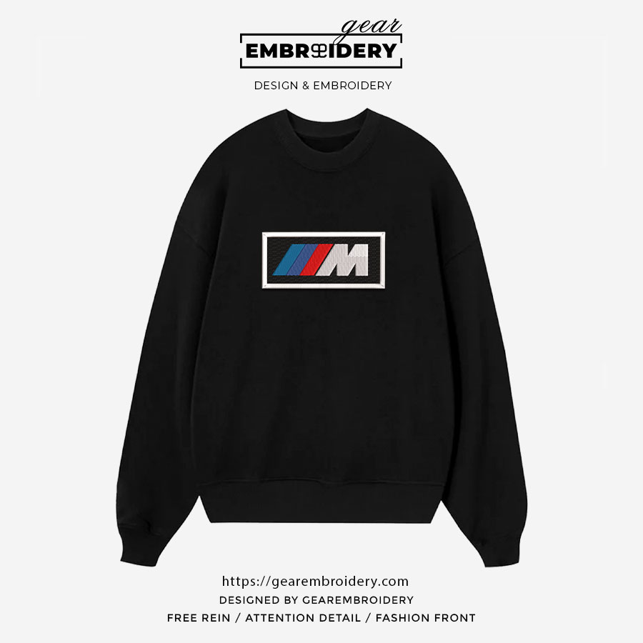 Bmw m logo Embroidered Personalized Embroidered T Shirt Sweatshirt Hoodie Clothing C009