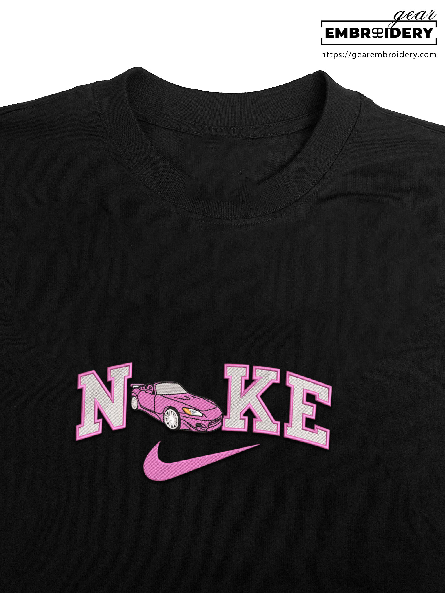 Car Embroidered Personalized Embroidered T Shirt Sweatshirt Hoodie Clothing C016