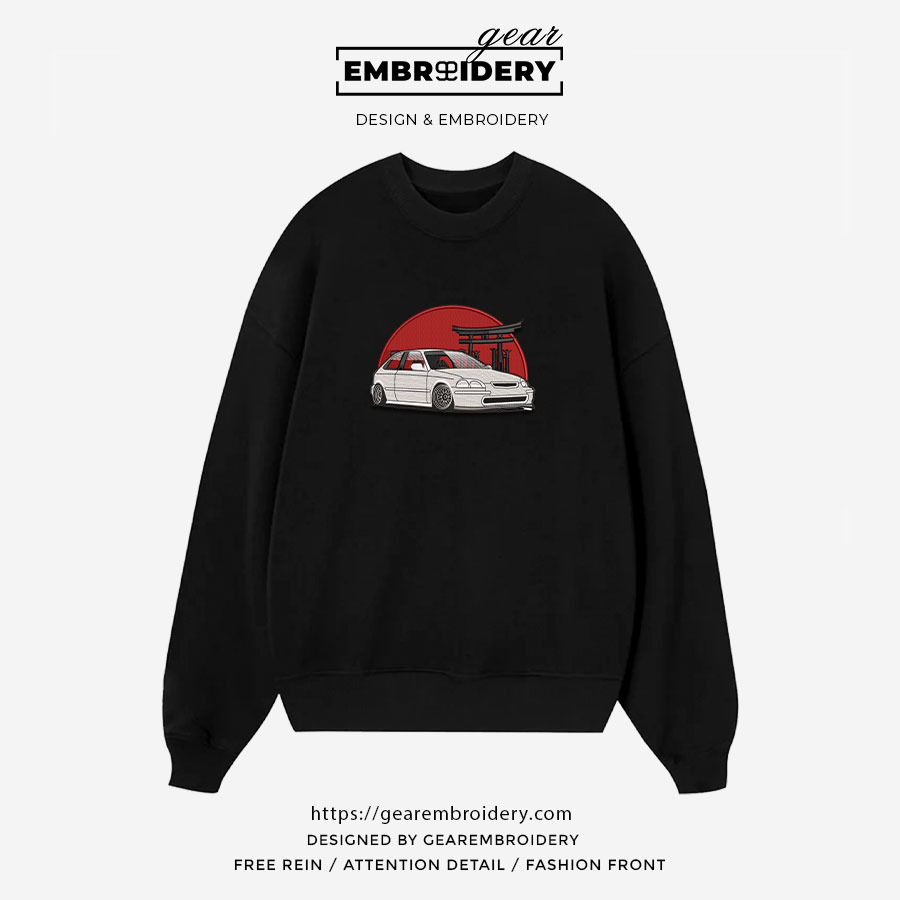 Honda civic Embroidered Personalized Embroidered T Shirt Sweatshirt Hoodie Clothing C022