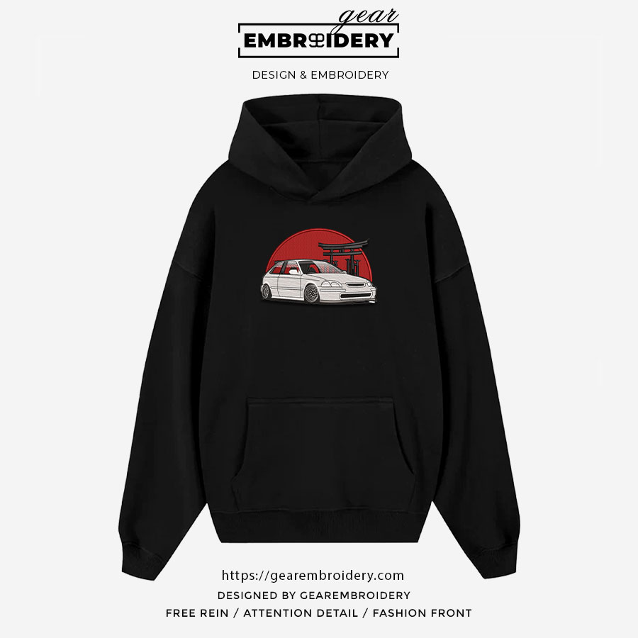 Honda civic Embroidered Personalized Embroidered T Shirt Sweatshirt Hoodie Clothing C022