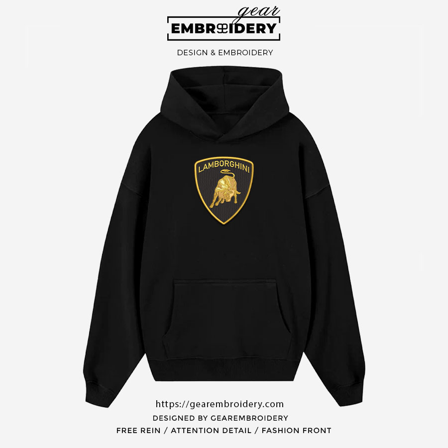 Lamborghini logo Embroidered Personalized Embroidered T Shirt Sweatshirt Hoodie Clothing C027