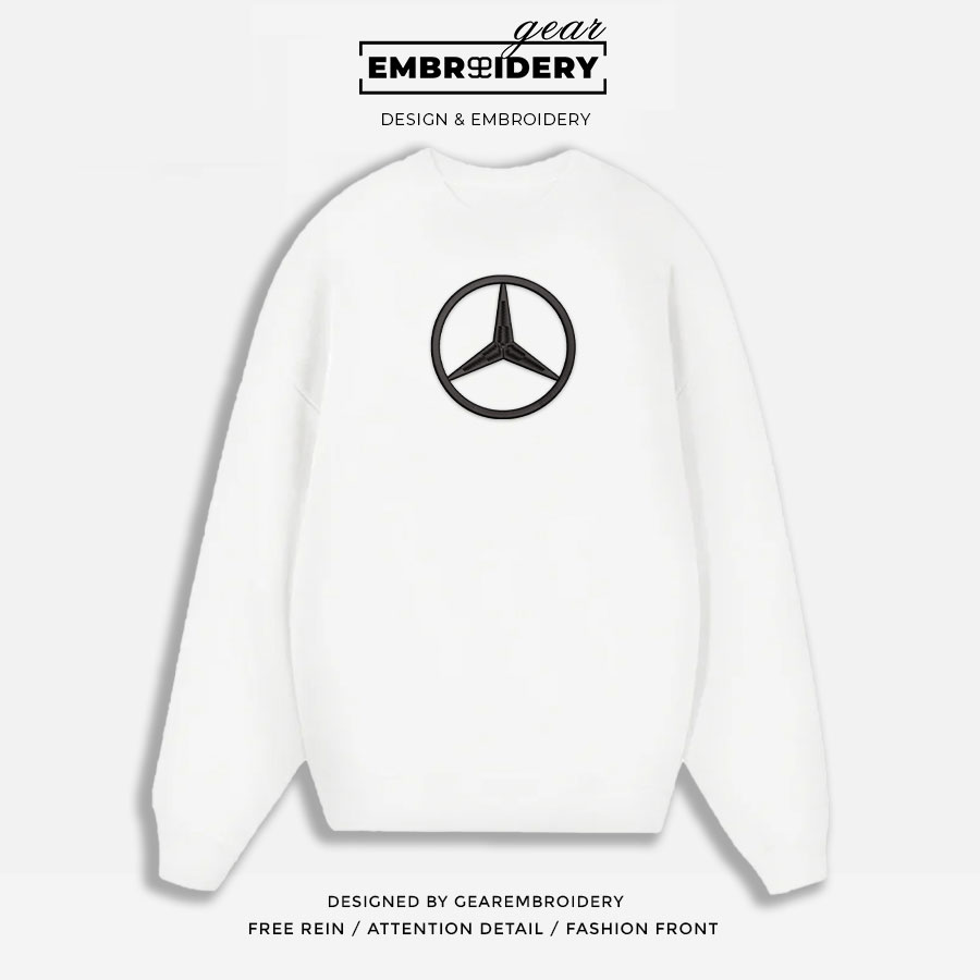 Mercedes logo Embroidered Personalized Embroidered T Shirt Sweatshirt Hoodie Clothing C032
