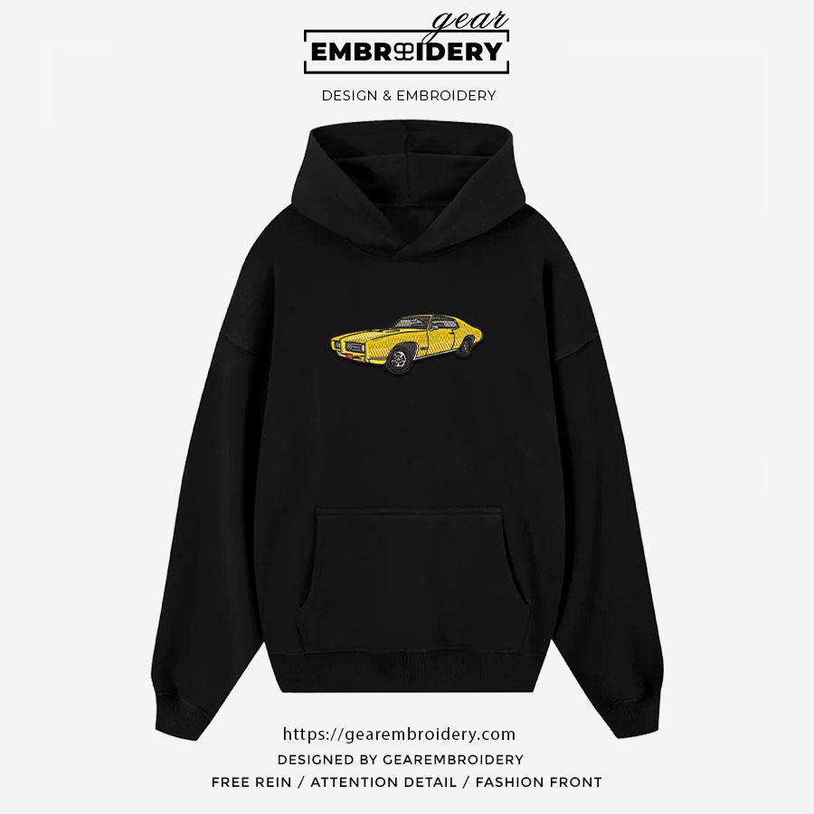 Muscle car Embroidered Personalized Embroidered T Shirt Sweatshirt Hoodie Clothing C034