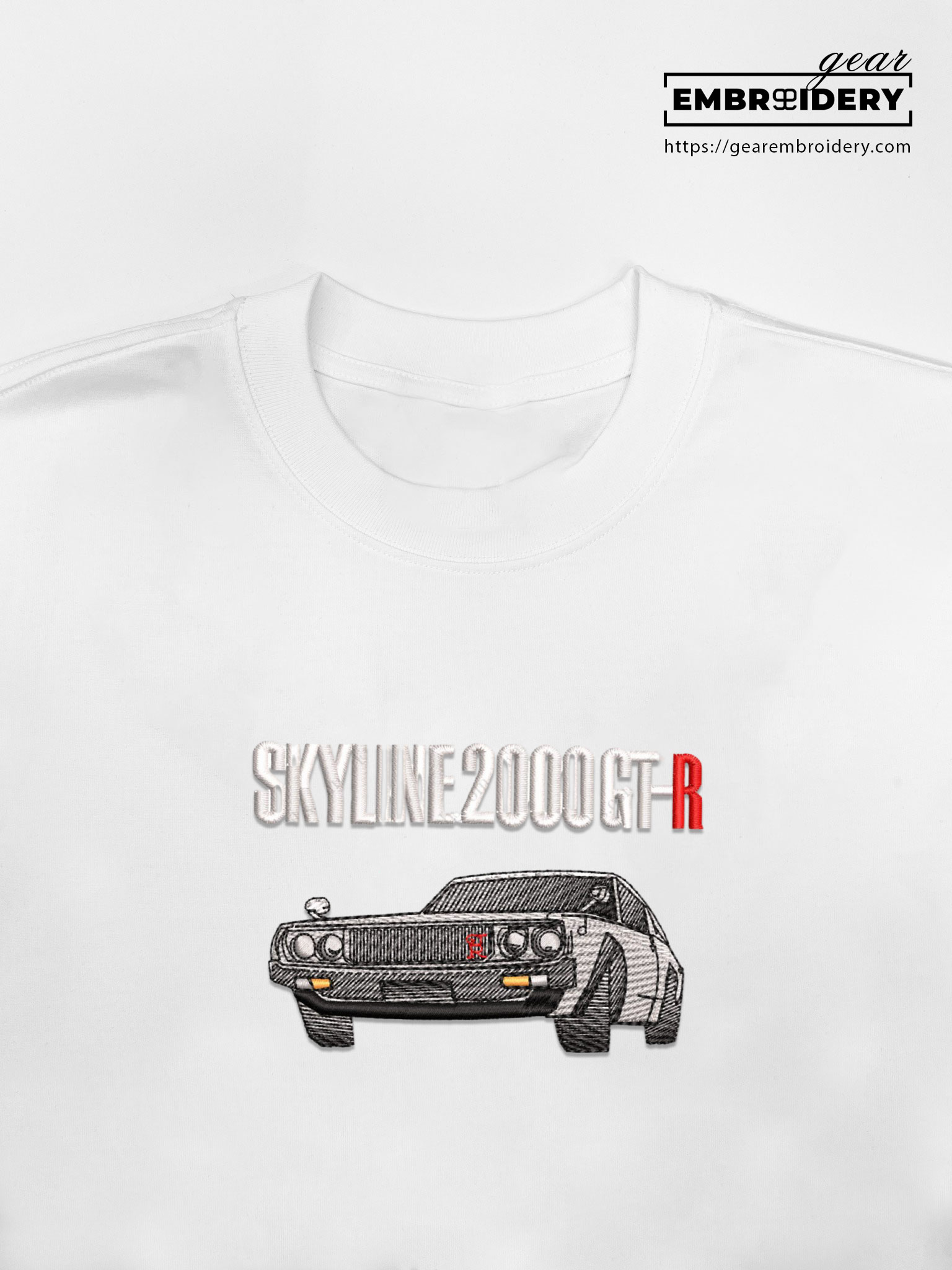Nissan skyline 2000gtr Embroidered Personalized Embroidered T Shirt Sweatshirt Hoodie Clothing C041