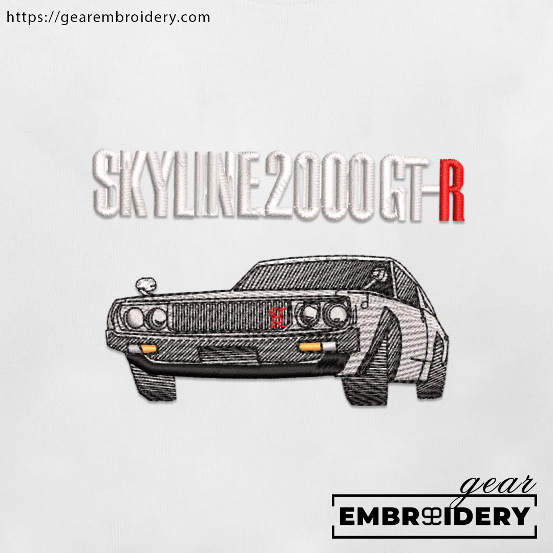 Nissan skyline 2000gtr Embroidered Personalized Embroidered T Shirt Sweatshirt Hoodie Clothing C041