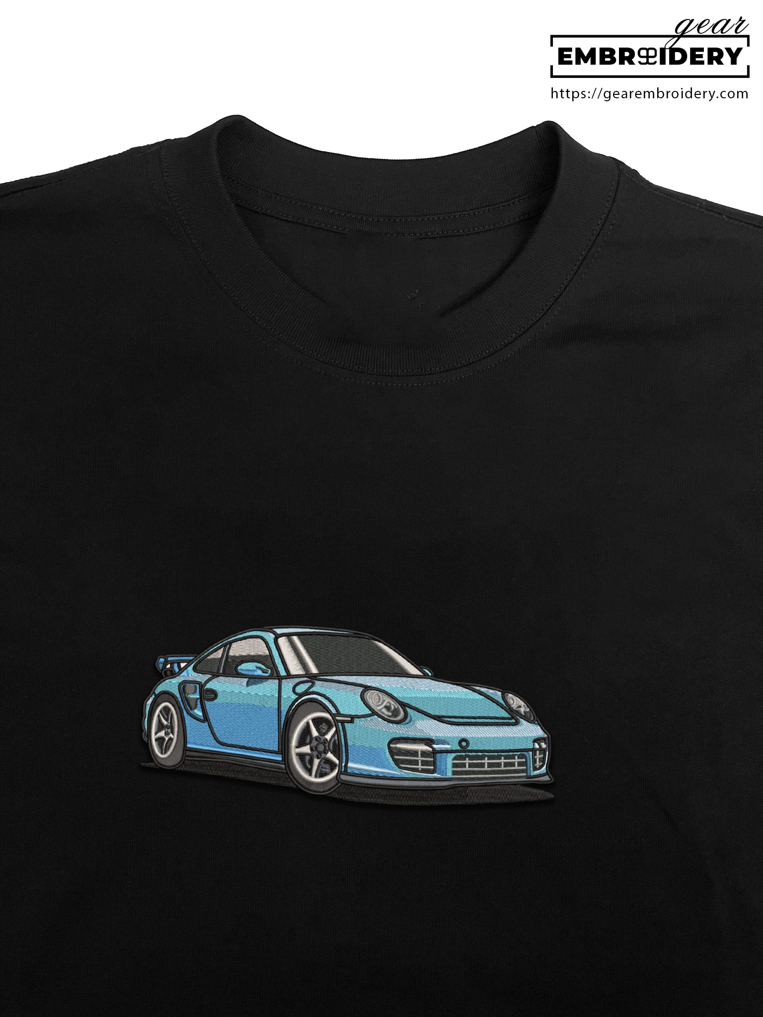 Porsche 911 blue Embroidered Personalized Embroidered T Shirt Sweatshirt Hoodie Clothing C044