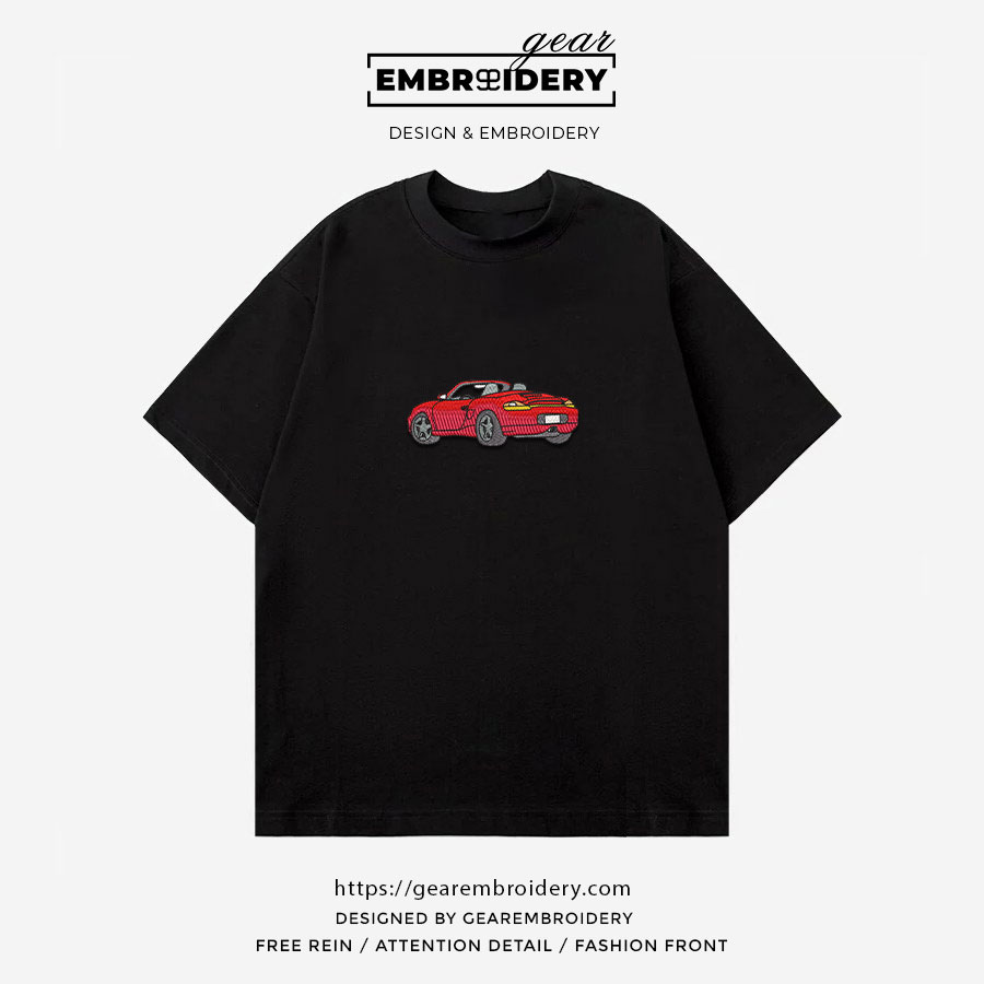 Porsche car Embroidered Personalized Embroidered T Shirt Sweatshirt Hoodie Clothing C047