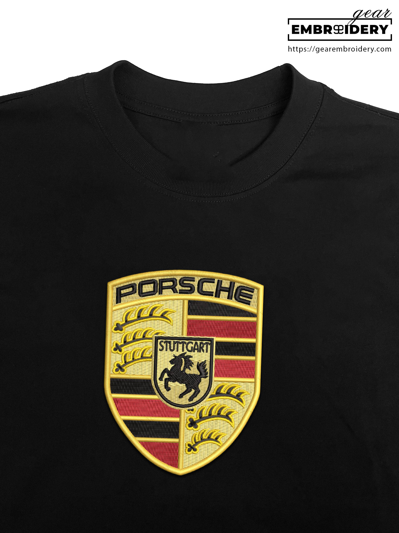 Porsche logo Embroidered Personalized Embroidered T Shirt Sweatshirt Hoodie Clothing C048