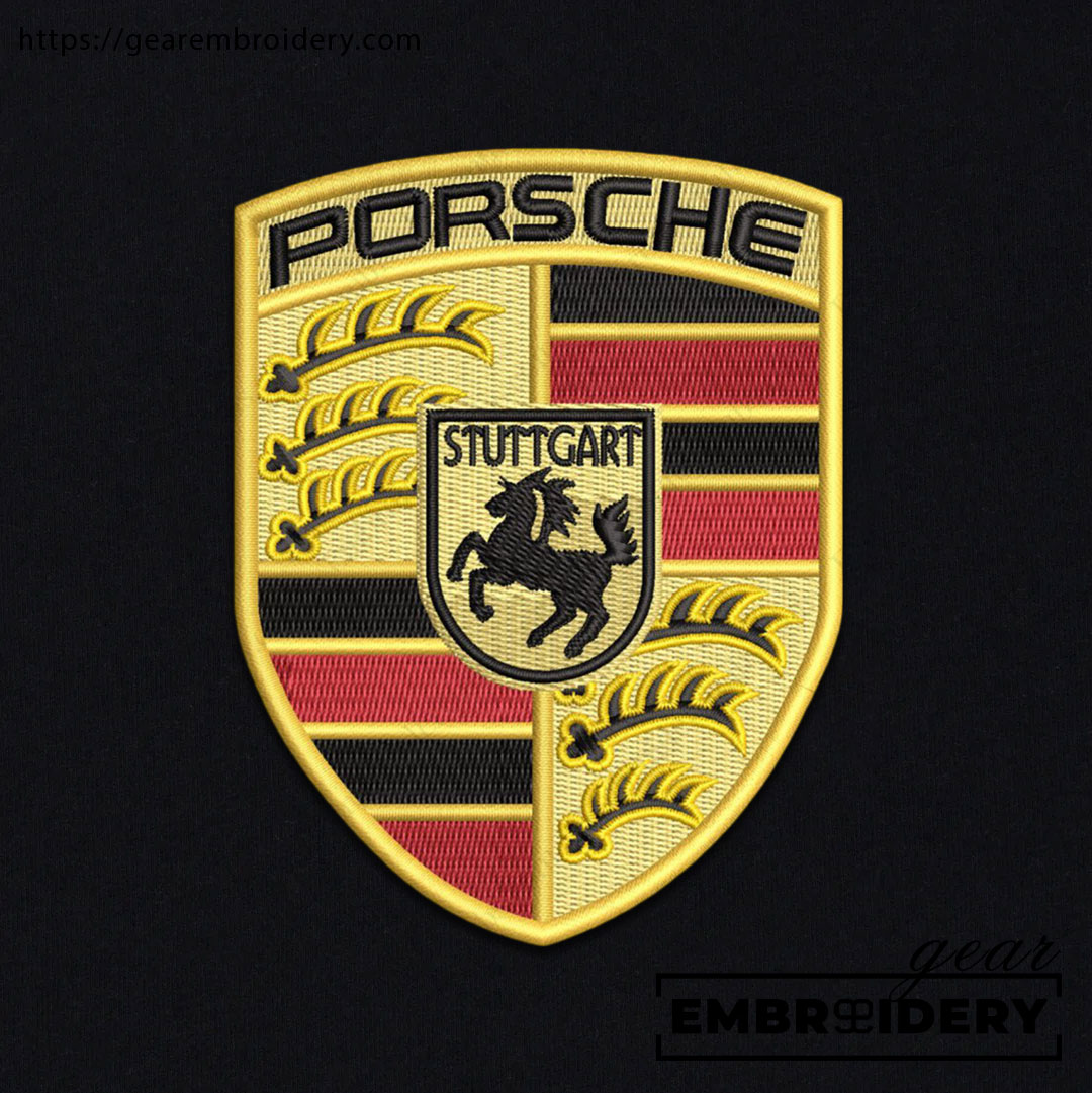 Porsche logo Embroidered Personalized Embroidered T Shirt Sweatshirt Hoodie Clothing C048
