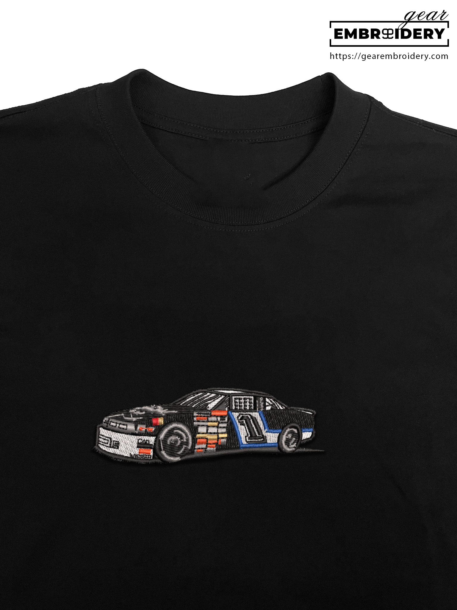 Racecar Embroidered Personalized Embroidered T Shirt Sweatshirt Hoodie Clothing C049