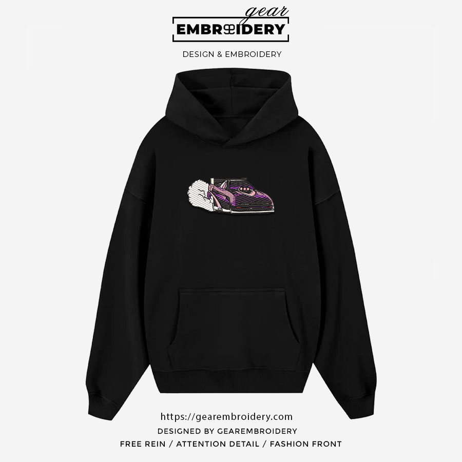 Racecar Embroidered Personalized Embroidered T Shirt Sweatshirt Hoodie Clothing C051