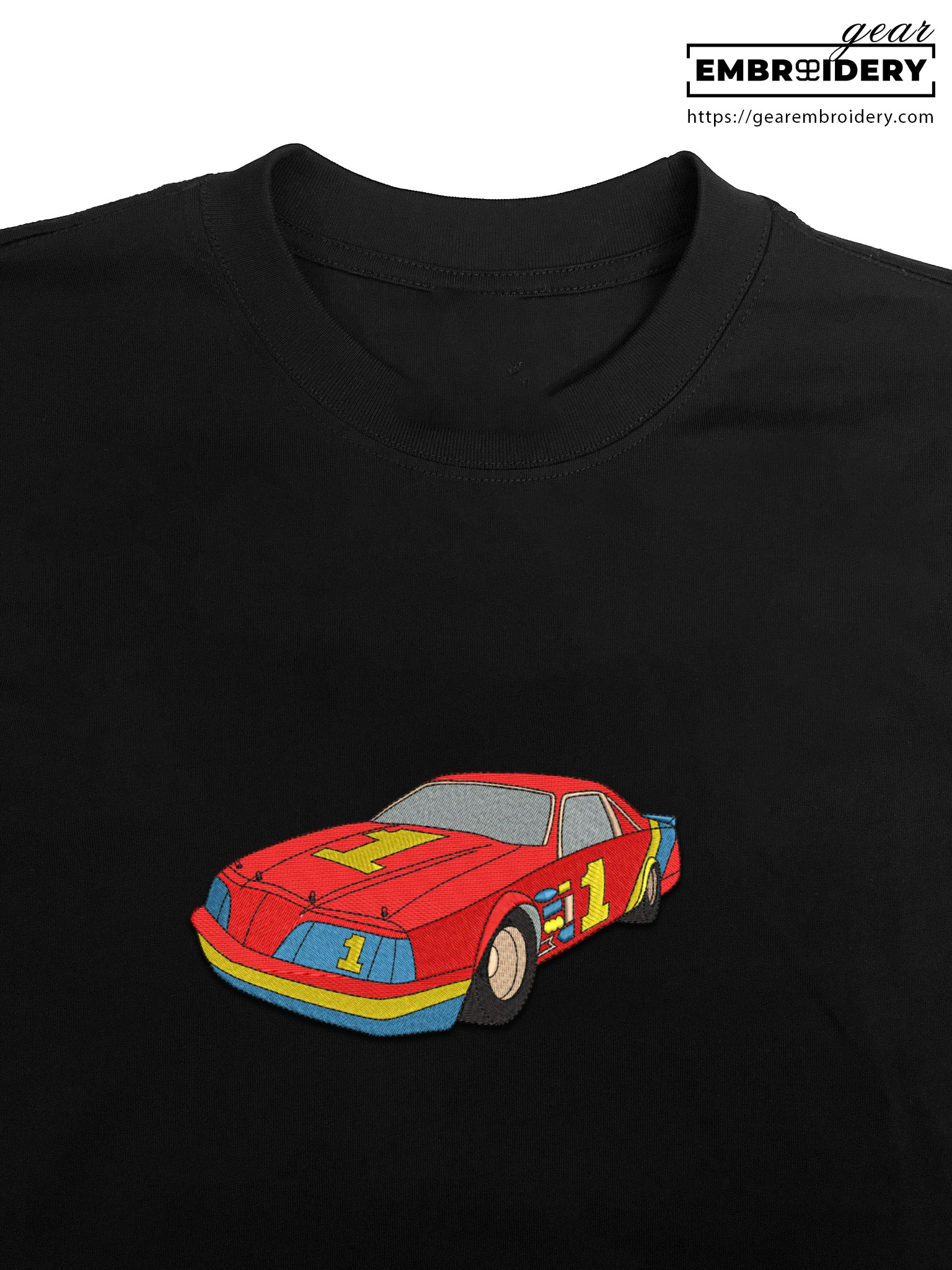 Racecar Embroidered Personalized Embroidered T Shirt Sweatshirt Hoodie Clothing C054