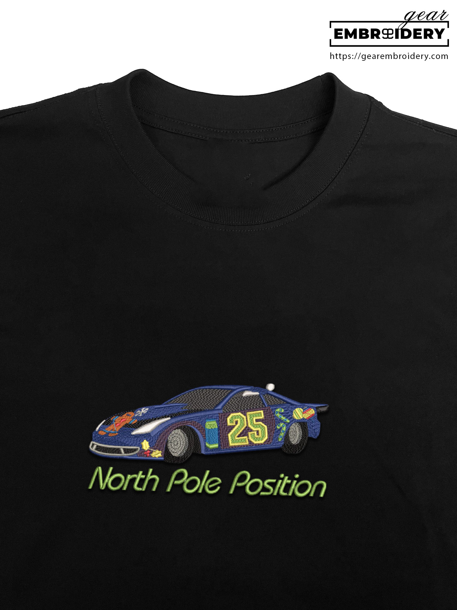 Racecar Embroidered Personalized Embroidered T Shirt Sweatshirt Hoodie Clothing C055