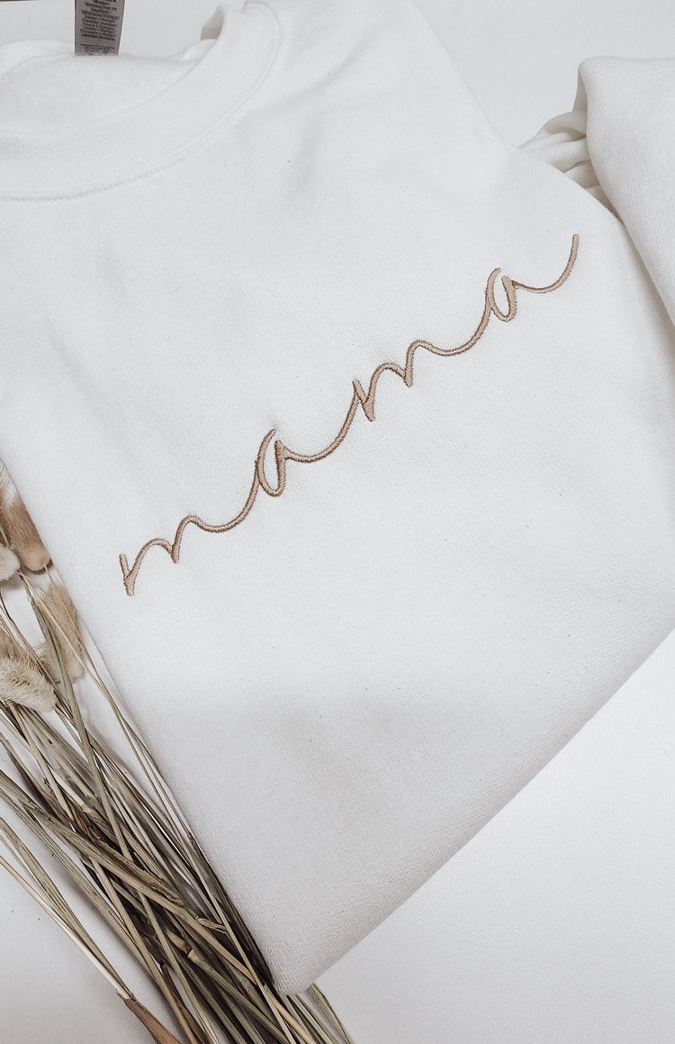 Mama Sweatshirt names Embroidered on Sleeve, Gift for Mom, Personalized Gift for Mom Hoodie T Shirt