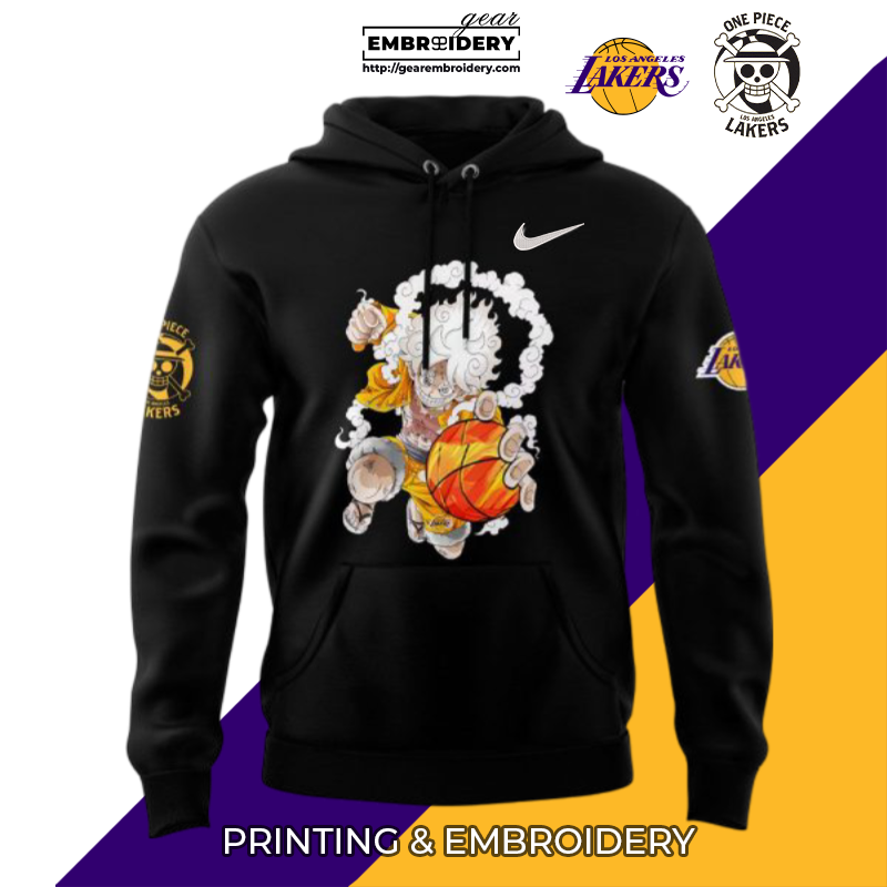 Los Angeles Lakers x One Piece Gear Embroidery Logo Hoodie limited edition OP2