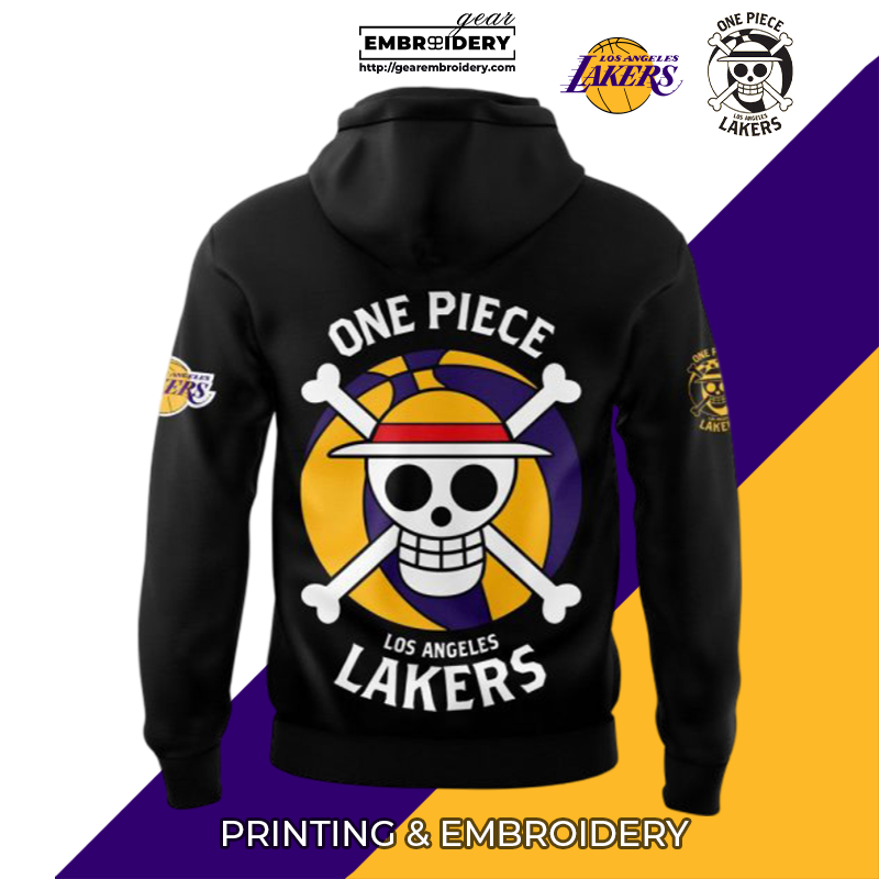 Los Angeles Lakers x One Piece Gear Embroidery Logo Hoodie limited edition OP2