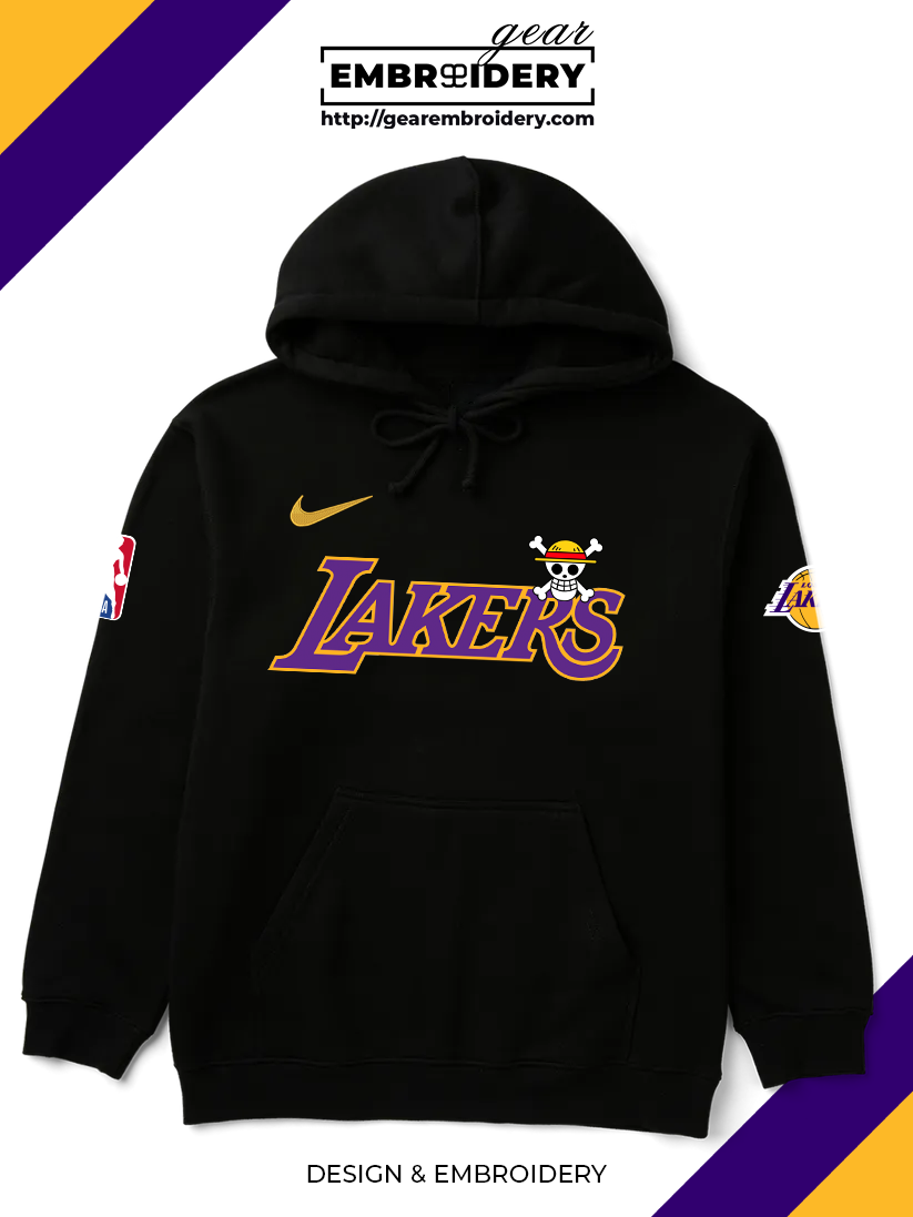 Los Angeles Lakers x One Piece Game Night Embroidered Logo Hoodie - LMT OP3